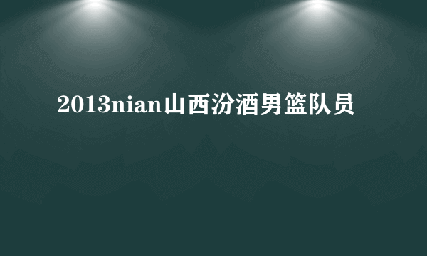 2013nian山西汾酒男篮队员