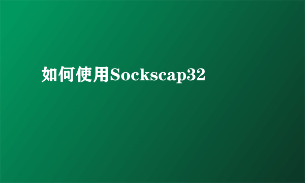 如何使用Sockscap32