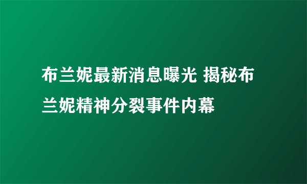 布兰妮最新消息曝光 揭秘布兰妮精神分裂事件内幕