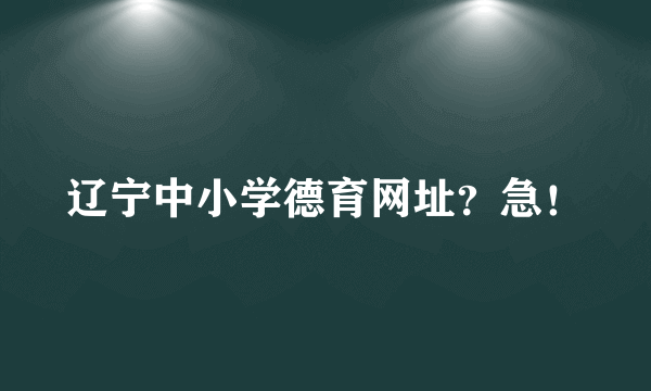 辽宁中小学德育网址？急！