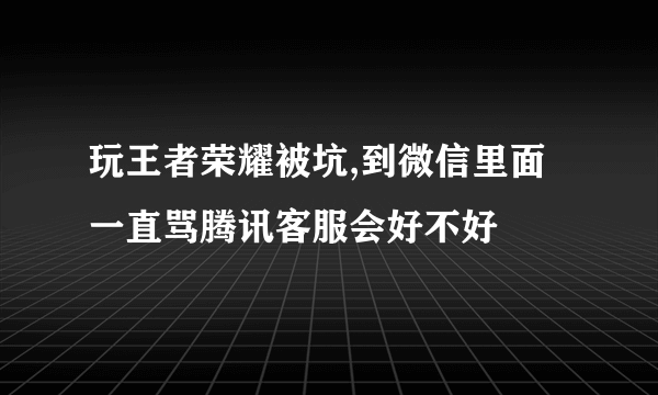 玩王者荣耀被坑,到微信里面一直骂腾讯客服会好不好