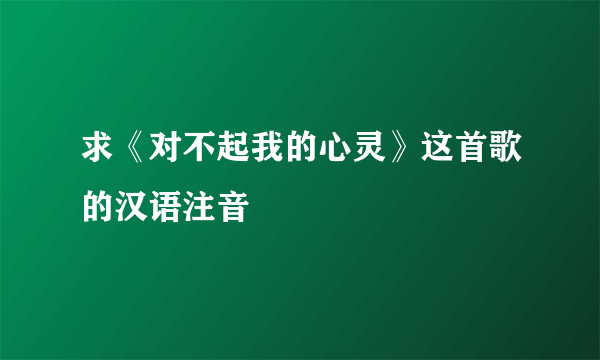 求《对不起我的心灵》这首歌的汉语注音