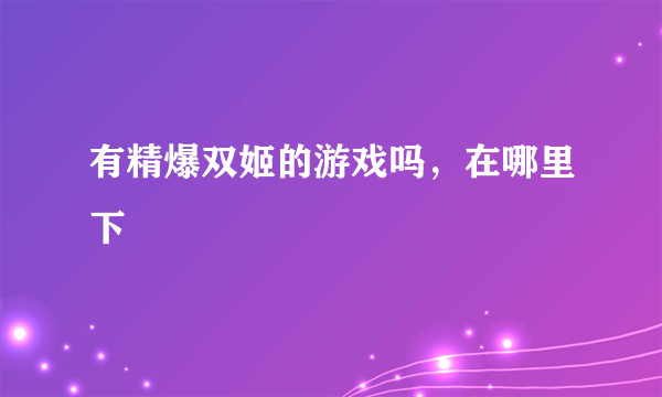 有精爆双姬的游戏吗，在哪里下