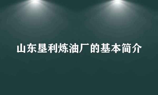 山东垦利炼油厂的基本简介