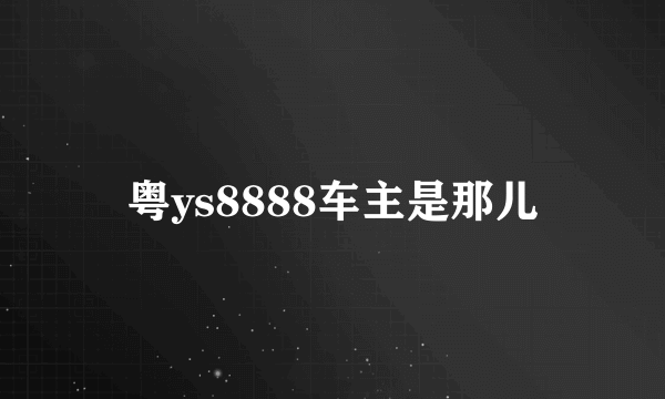 粤ys8888车主是那儿