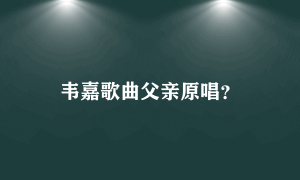 韦嘉歌曲父亲原唱？