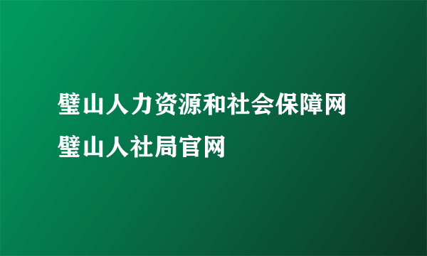 璧山人力资源和社会保障网 璧山人社局官网