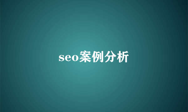 seo案例分析