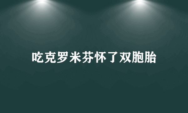 吃克罗米芬怀了双胞胎