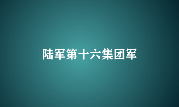 陆军第十六集团军