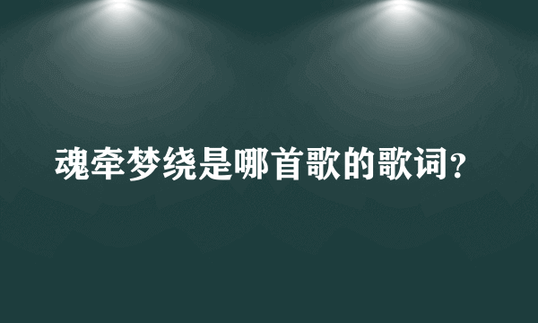 魂牵梦绕是哪首歌的歌词？