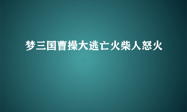 梦三国曹操大逃亡火柴人怒火