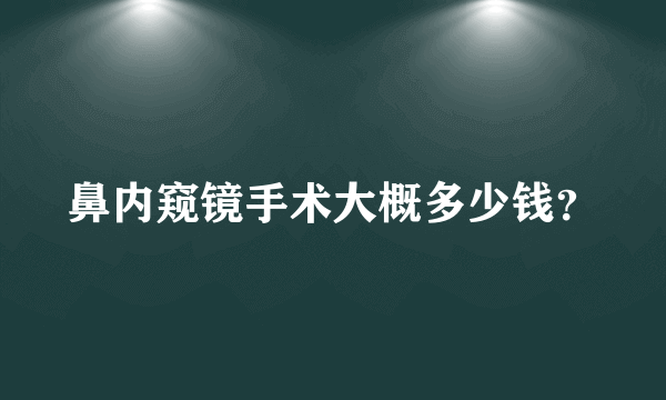 鼻内窥镜手术大概多少钱？