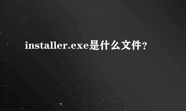 installer.exe是什么文件？