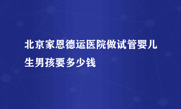 北京家恩德运医院做试管婴儿生男孩要多少钱