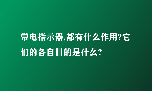 带电指示器,都有什么作用?它们的各自目的是什么?