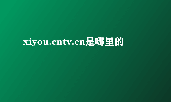 xiyou.cntv.cn是哪里的