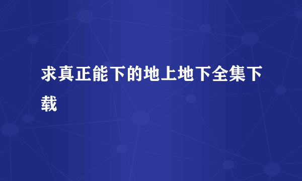 求真正能下的地上地下全集下载