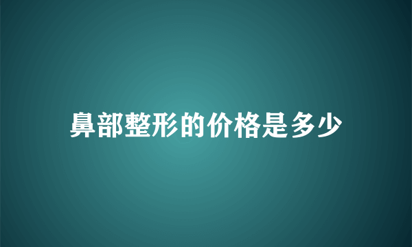 鼻部整形的价格是多少