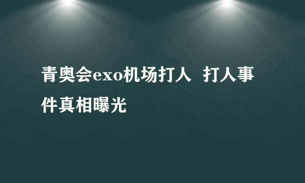 青奥会exo机场打人  打人事件真相曝光