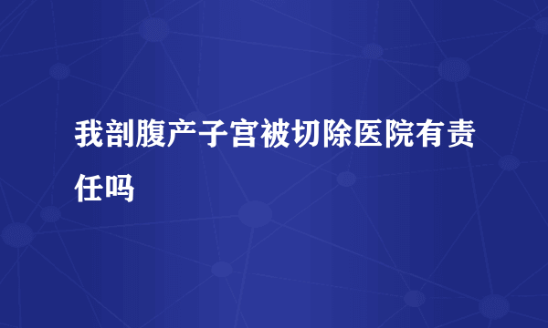 我剖腹产子宫被切除医院有责任吗