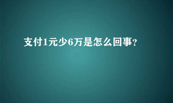 支付1元少6万是怎么回事？