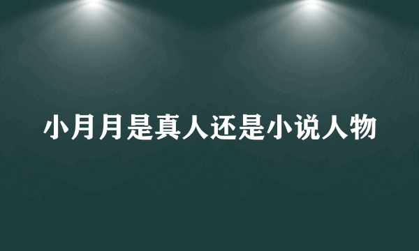 小月月是真人还是小说人物