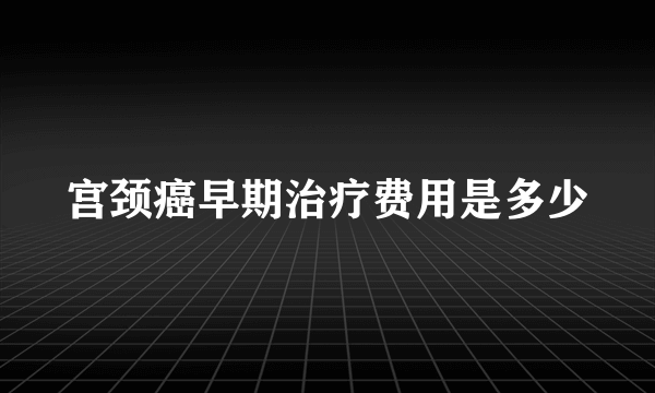 宫颈癌早期治疗费用是多少