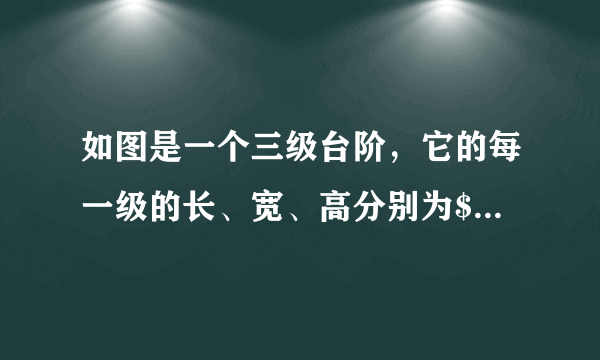 如图是一个三级台阶，它的每一级的长、宽、高分别为$20\text{dm}$、$3\text{dm}$、$2\text{dm}$．$A$和$B$是这个台阶上两个相对的端点，点$A$处有一只蚂蚁，想到点$B$处去吃可口的食物，则蚂蚁沿着台阶面爬行到点$B$的最短路程为 __________ $\text{dm}$．