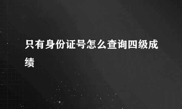 只有身份证号怎么查询四级成绩