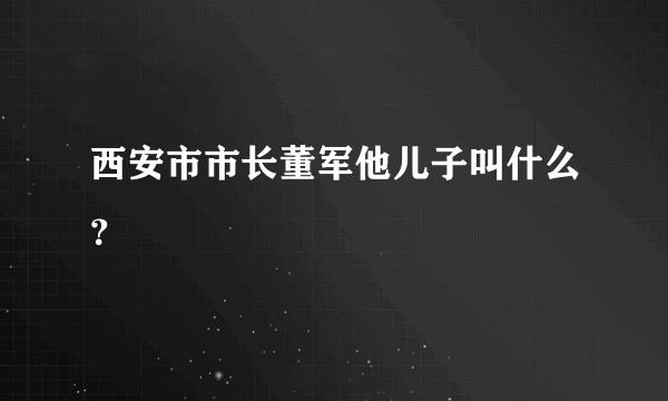 西安市市长董军他儿子叫什么？