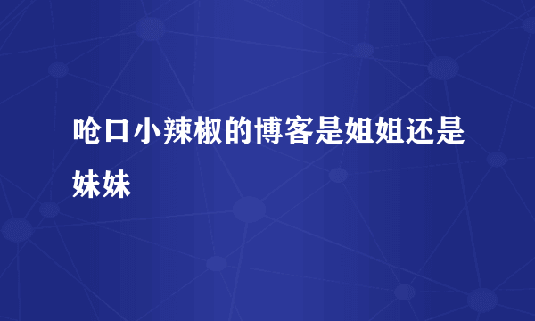 呛口小辣椒的博客是姐姐还是妹妹