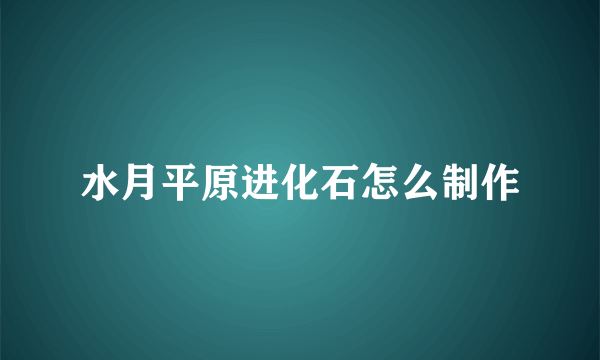 水月平原进化石怎么制作