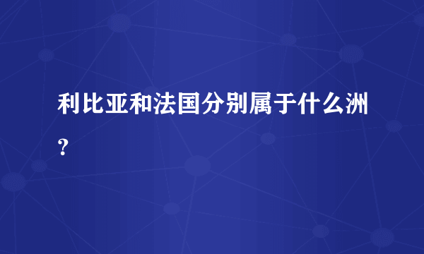 利比亚和法国分别属于什么洲？