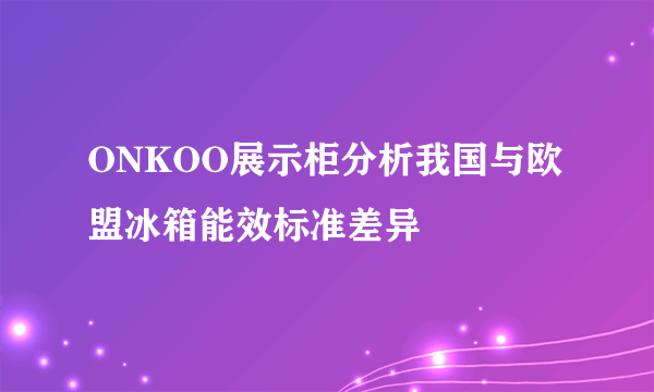 ONKOO展示柜分析我国与欧盟冰箱能效标准差异