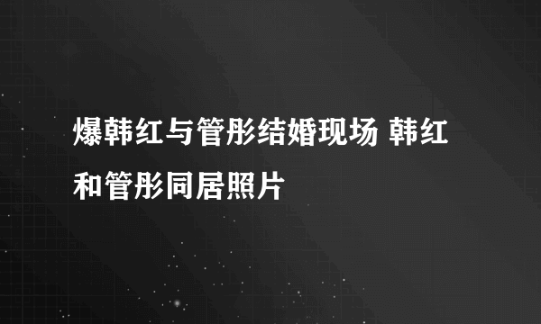 爆韩红与管彤结婚现场 韩红和管彤同居照片