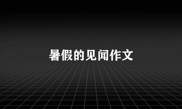 暑假的见闻作文