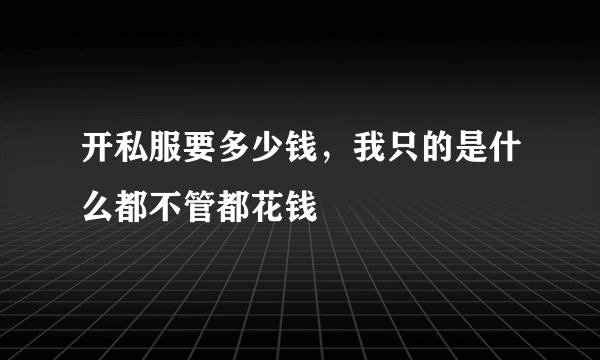 开私服要多少钱，我只的是什么都不管都花钱