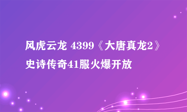 风虎云龙 4399《大唐真龙2》史诗传奇41服火爆开放