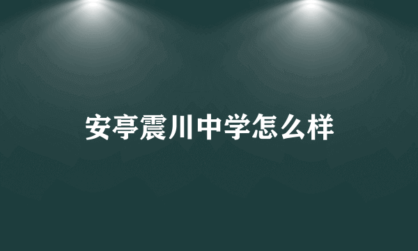 安亭震川中学怎么样