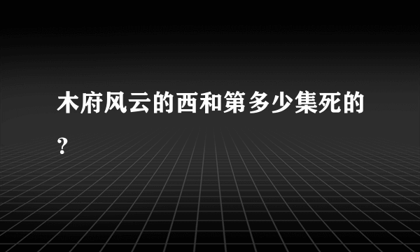 木府风云的西和第多少集死的？