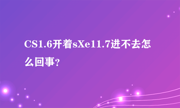 CS1.6开着sXe11.7进不去怎么回事？