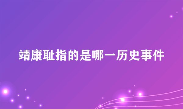 靖康耻指的是哪一历史事件