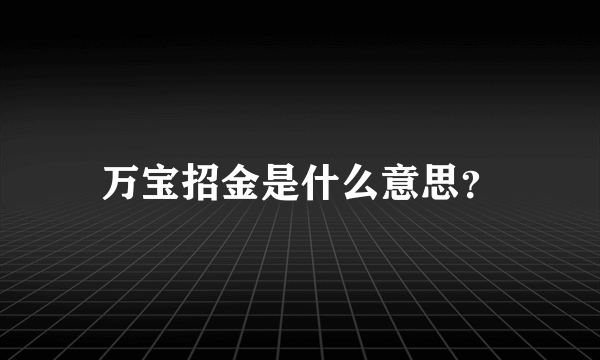 万宝招金是什么意思？