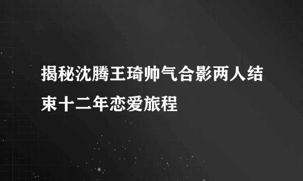 揭秘沈腾王琦帅气合影两人结束十二年恋爱旅程