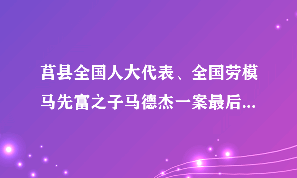 莒县全国人大代表、全国劳模马先富之子马德杰一案最后怎么判的