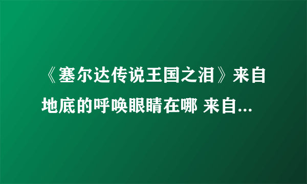 《塞尔达传说王国之泪》来自地底的呼唤眼睛在哪 来自地底的呼唤任务攻略