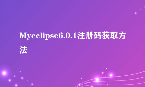 Myeclipse6.0.1注册码获取方法