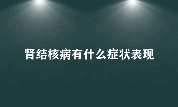 肾结核病有什么症状表现