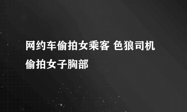 网约车偷拍女乘客 色狼司机偷拍女子胸部